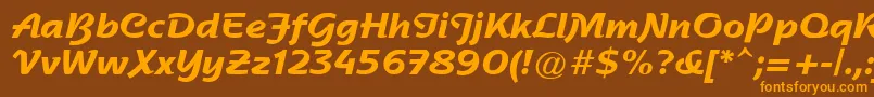 SentimentalScriptSsiBold Font – Orange Fonts on Brown Background