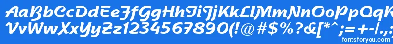 SentimentalScriptSsiBold-Schriftart – Weiße Schriften auf blauem Hintergrund