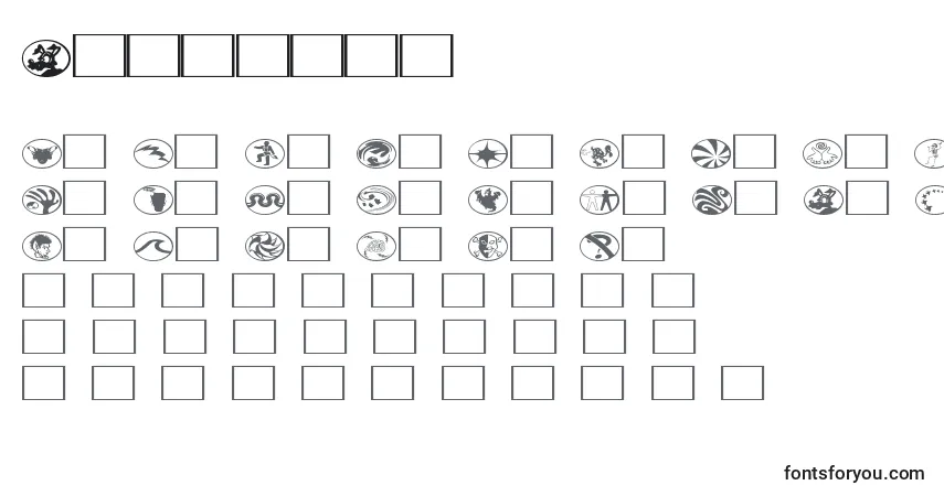 Schriftart Radbats2 – Alphabet, Zahlen, spezielle Symbole