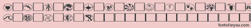 フォントRadbats2 – ピンクの背景に黒い文字