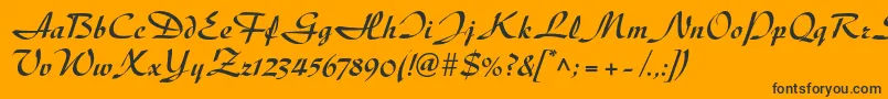 Шрифт DiskusltstdBold – чёрные шрифты на оранжевом фоне