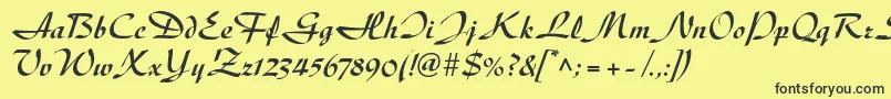 DiskusltstdBold-fontti – mustat fontit keltaisella taustalla