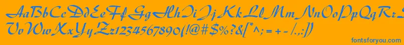 DiskusltstdBold Font – Blue Fonts on Orange Background