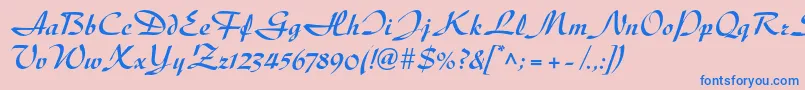 DiskusltstdBold Font – Blue Fonts on Pink Background