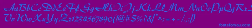 DiskusltstdBold Font – Blue Fonts on Purple Background