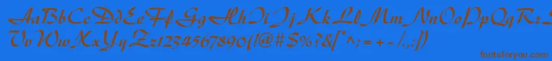 DiskusltstdBold Font – Brown Fonts on Blue Background