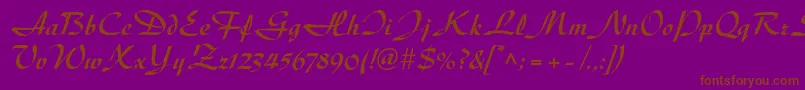 Шрифт DiskusltstdBold – коричневые шрифты на фиолетовом фоне