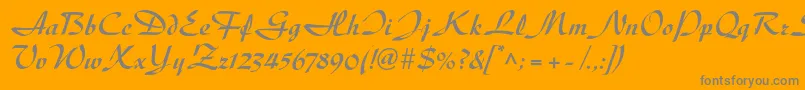 DiskusltstdBold-Schriftart – Graue Schriften auf orangefarbenem Hintergrund