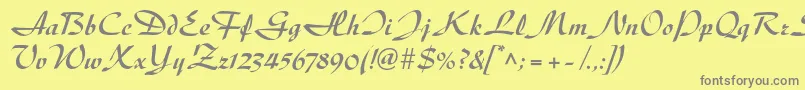 DiskusltstdBold-fontti – harmaat kirjasimet keltaisella taustalla