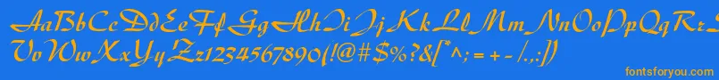 DiskusltstdBold Font – Orange Fonts on Blue Background