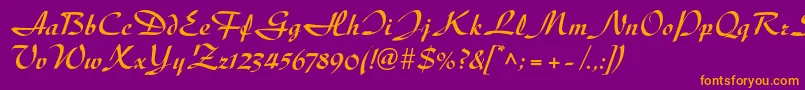 DiskusltstdBold Font – Orange Fonts on Purple Background