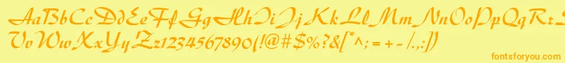 DiskusltstdBold Font – Orange Fonts on Yellow Background