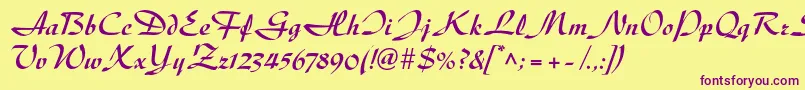 DiskusltstdBold Font – Purple Fonts on Yellow Background