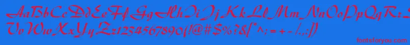 DiskusltstdBold Font – Red Fonts on Blue Background