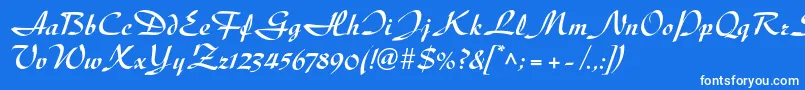 Шрифт DiskusltstdBold – белые шрифты на синем фоне