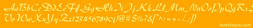 DiskusltstdBold Font – Yellow Fonts on Orange Background