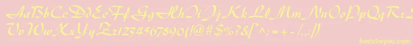 DiskusltstdBold-fontti – keltaiset fontit vaaleanpunaisella taustalla
