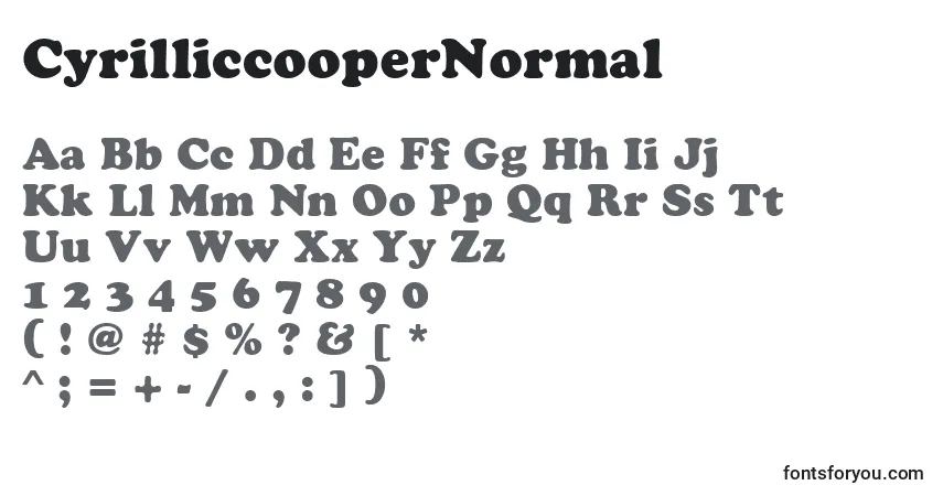 CyrilliccooperNormal-fontti – aakkoset, numerot, erikoismerkit