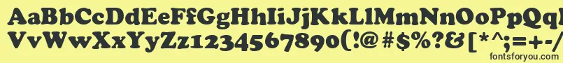 CyrilliccooperNormal Font – Black Fonts on Yellow Background