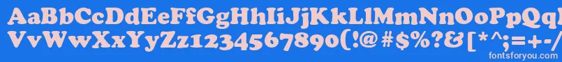 CyrilliccooperNormal Font – Pink Fonts on Blue Background