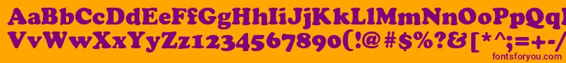 CyrilliccooperNormal-Schriftart – Violette Schriften auf orangefarbenem Hintergrund