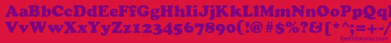 CyrilliccooperNormal Font – Purple Fonts on Red Background