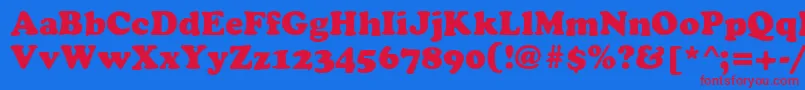 CyrilliccooperNormal-fontti – punaiset fontit sinisellä taustalla