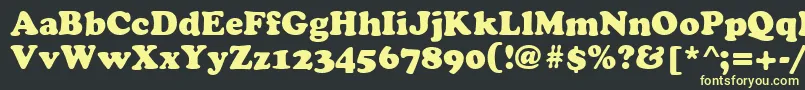 CyrilliccooperNormal-Schriftart – Gelbe Schriften auf schwarzem Hintergrund
