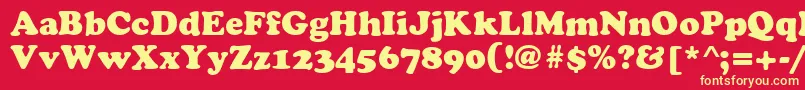 CyrilliccooperNormal Font – Yellow Fonts on Red Background