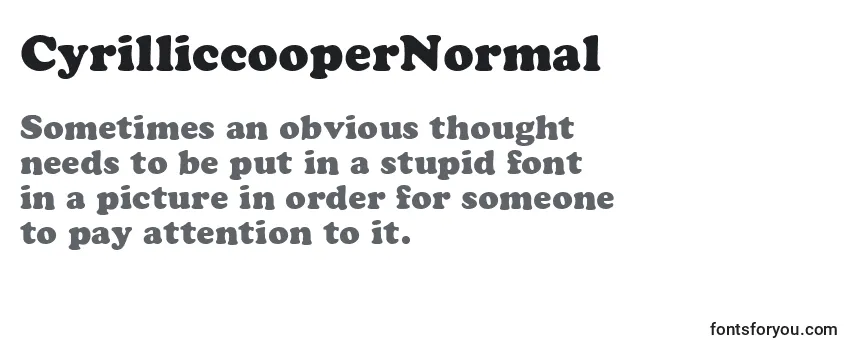 Review of the CyrilliccooperNormal Font
