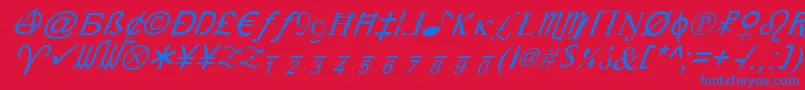 XCryptionItalic Font – Blue Fonts on Red Background