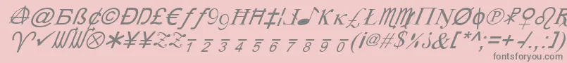 フォントXCryptionItalic – ピンクの背景に灰色の文字