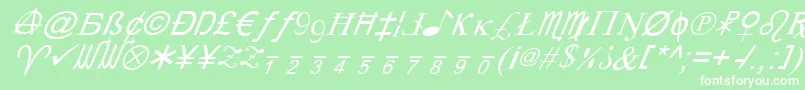 XCryptionItalic Font – White Fonts on Green Background