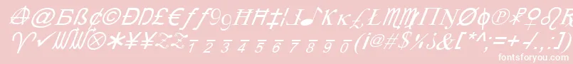 フォントXCryptionItalic – ピンクの背景に白い文字