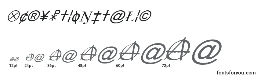 XCryptionItalic Font Sizes