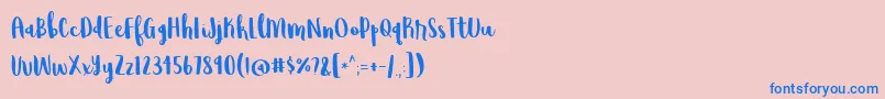 BmdWildemount Font – Blue Fonts on Pink Background