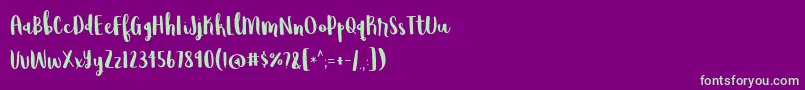 BmdWildemount Font – Green Fonts on Purple Background