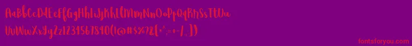 BmdWildemount-Schriftart – Rote Schriften auf violettem Hintergrund