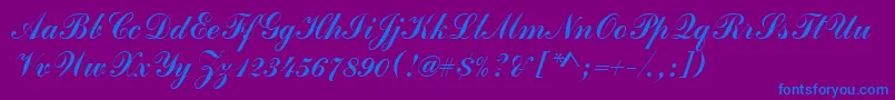 フォントCommercialscrd – 紫色の背景に青い文字