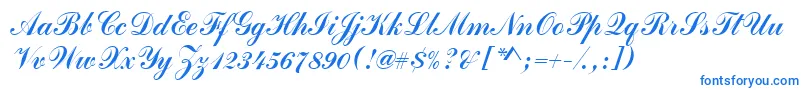 Шрифт Commercialscrd – синие шрифты на белом фоне