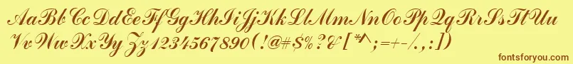 Commercialscrd Font – Brown Fonts on Yellow Background