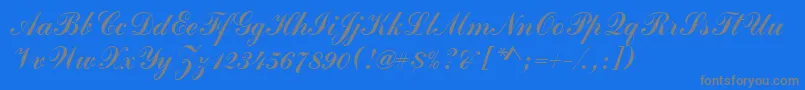 Commercialscrd-Schriftart – Graue Schriften auf blauem Hintergrund