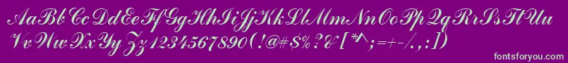 Commercialscrd Font – Green Fonts on Purple Background