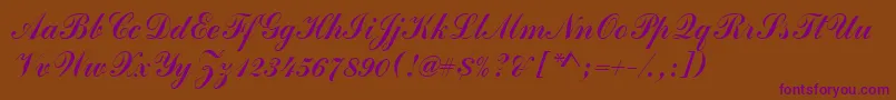 Commercialscrd Font – Purple Fonts on Brown Background