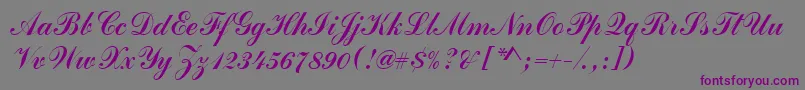 Commercialscrd-fontti – violetit fontit harmaalla taustalla