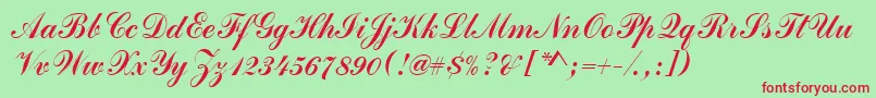 Commercialscrd Font – Red Fonts on Green Background
