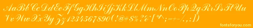 Commercialscrd Font – Yellow Fonts on Orange Background