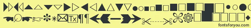 フォントAbacusthreesskRegular – 黒い文字の黄色い背景