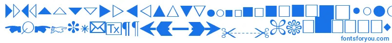 AbacusthreesskRegular-Schriftart – Blaue Schriften auf weißem Hintergrund