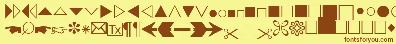 Шрифт AbacusthreesskRegular – коричневые шрифты на жёлтом фоне